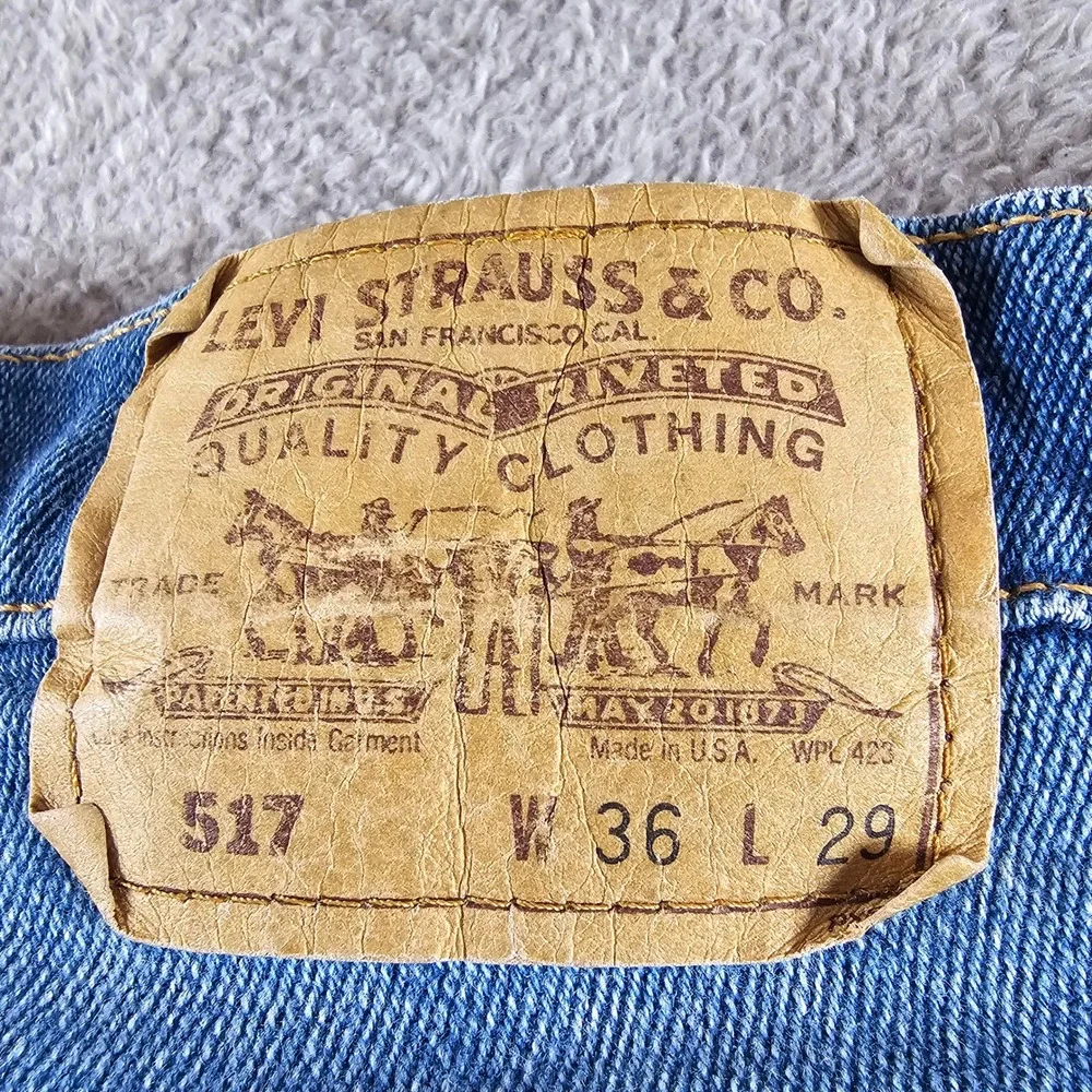 Vintage 1982 Levis 517 Orange‎ Tab Jeans 36x29 (34X26) Made in USA Bootcut